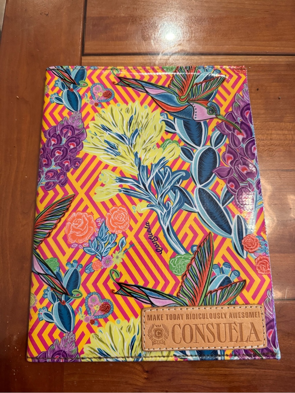 Consuela Floral Notebook Cover in Yellow, Gold/Orange, Purple, Pink & Blue